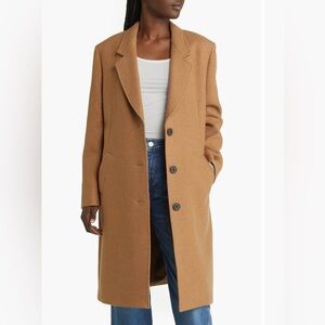 FRAME East Side Single Breasted Wool Blend Coat in small